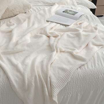 bearberry Super Soft Fluffy Throw Blanket Lightweight Cozy Warm Throw Blankets for Couch Bed Sofa All Season(Cream, 50”x60”)