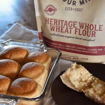 Sunrise Flour Mill Heritage Organic Whole Wheat Flour - 5 lbs | Milled from red hard wheat within 10 Days | Easier to Digest with Less Bloating | No Bleaching | Organic whole wheat bread flour