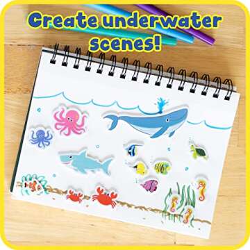 READY 2 LEARN Foam Stickers - Sea Life - Pack of 168 - Self-Adhesive Stickers for Kids - 3D Puffy Ocean Stickers for Laptops, Party Favors and Crafts