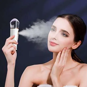 FATUXZ Handy Nano Mist Sprayer with Skin Analyzer Moisture Tester, Portable Facial Atomization Eyela...