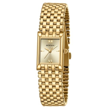 BOFAN Luxury Gold Watch for Women - Adjustable Stainless Steel Band, Waterproof