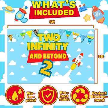 Two Infinity and Beyond Birthday Decorations for 2nd Birthday