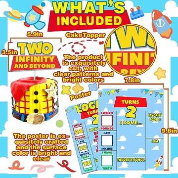 Two Infinity and Beyond Birthday Decorations for 2nd Birthday