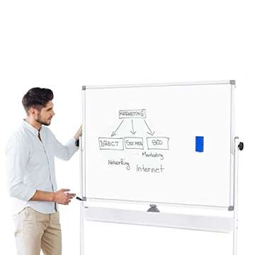 Keebor Chisel Tip Dry Erase Markers, 72 Pack Black Marker, Low-Odor White Board Markers, Office & School Supplies