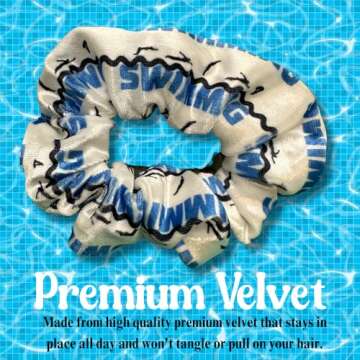 Premium Velvet Swim Scrunchie - Perfect Gift for Swimmers and Teams
