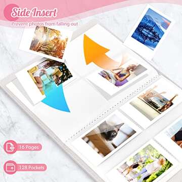 Ablus 128 Pockets Mini Photo Album for Fujifilm Instax Mini Camera, Polaroid Snap, Z2300, SocialMatic Instant Cameras & Zip Instant Printer (128 Pockets, Magic Silver)