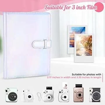 Ablus 128 Pockets Mini Photo Album for Fujifilm Instax Mini Camera, Polaroid Snap, Z2300, SocialMatic Instant Cameras & Zip Instant Printer (128 Pockets, Magic Silver)