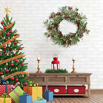 WreathDream Artificial Christmas Wreath for Front Doors