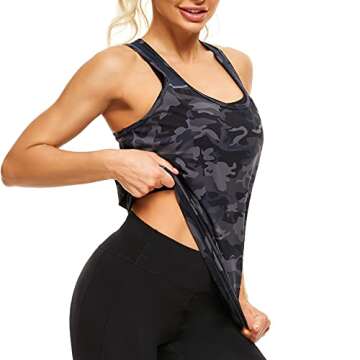 ARIOSEY Womens Yoga Shirts - Mesh Back Tank Top for Comfort