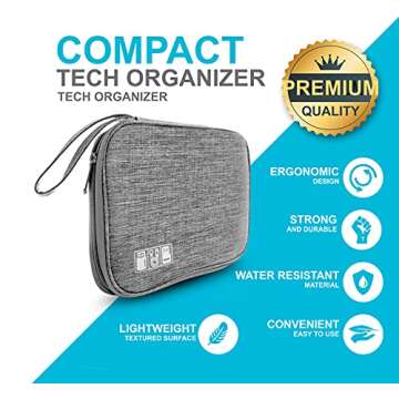 ToolBay Electronics Charger Organizer - Ultimate Travel Cable Case for Tech Accessories