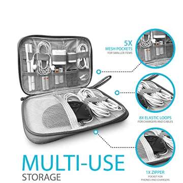 ToolBay Electronics Charger Organizer - Travel Cable Case