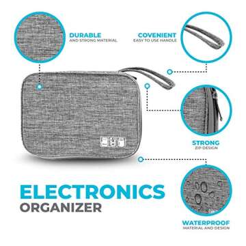 ToolBay Electronics Charger Organizer - Travel Cable Case