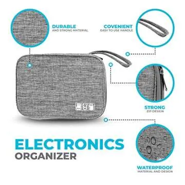 ToolBay Electronics Charger Organizer - Travel Cable Case