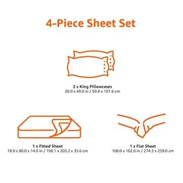 Amazon Basics 4 Piece King Microfiber Bed Sheets Set