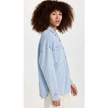 Z SUPPLY Women’s Knit Denim Jacket - Washed Indigo