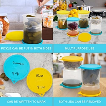 SOPHICO Pickle and Olives Jar with Leak-proof Strainer