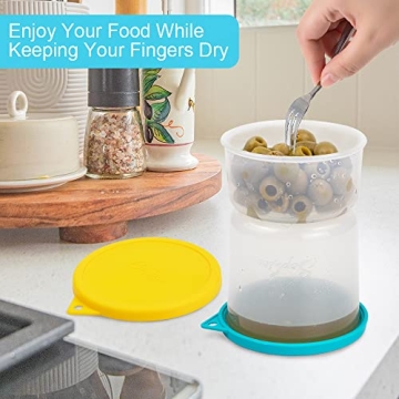 SOPHICO Pickle and Olives Jar with Leak-proof Strainer