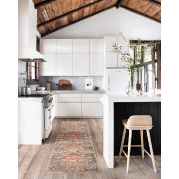 Loloi Layla Collection, LAY-02, Spice/Marine, 3'-6" x 5'-6", .13" Thick, Accent Rug, Soft, Durable, Vintage Inspired, Distressed, Low Pile, Non-Shedding, Easy Clean, Printed, Living Room Rug