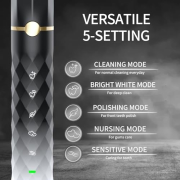 Seapeoa Electric Toothbrush - 10 Heads, Sonic Cleaning & Travel Case