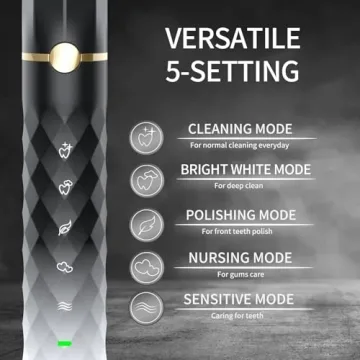 Seapeoa Electric Toothbrush - 10 Heads, Sonic Cleaning & Travel Case