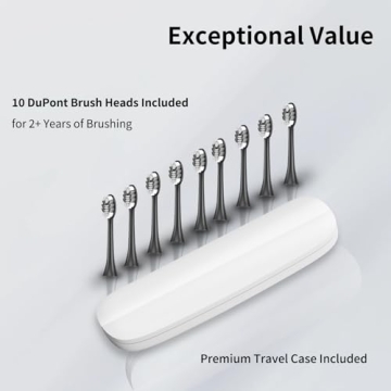 Seapeoa Electric Toothbrush - 10 Heads, Sonic Cleaning & Travel Case
