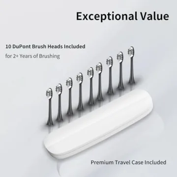 Seapeoa Electric Toothbrush - 10 Heads, Sonic Cleaning & Travel Case