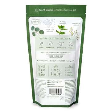 Village Naturals Muscle Foaming Epsom Soak with Eucalyptus Mint, 36 oz, Dual Pack
