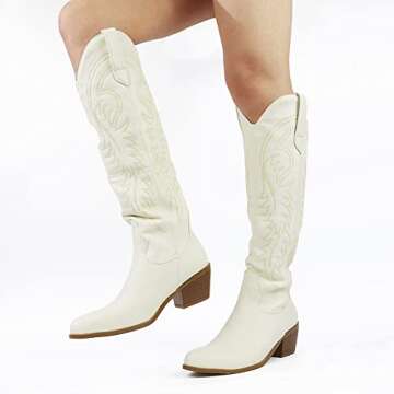 Stylish AMINUGAL Knee High Cowboy Boots For Women