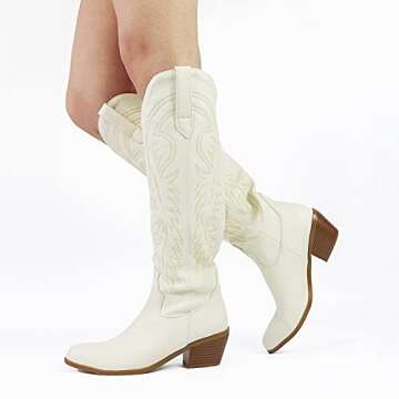 Stylish AMINUGAL Knee High Cowboy Boots For Women