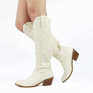 Stylish AMINUGAL Knee High Cowboy Boots For Women