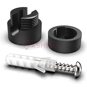 OASHISU Swag Pendant Hook 3 Pack Black Lamp Hook for Fabric Electrical Cord Chandelier Ceiling Lights Wall Fixtures, Textile Cable Wire Holder Clips Management, Cable Clamps, Screw-in Hooks