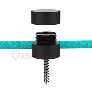 OASHISU Swag Pendant Hook 3 Pack Black Lamp Hook for Fabric Electrical Cord Chandelier Ceiling Lights Wall Fixtures, Textile Cable Wire Holder Clips Management, Cable Clamps, Screw-in Hooks