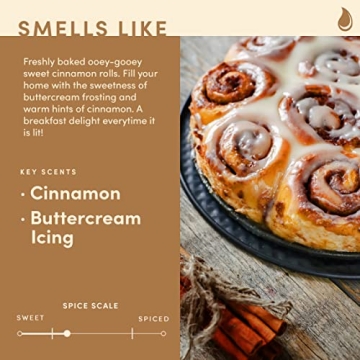 Wax & Wit Cinnamon Rolls Fall Candles for Home Scented – Cinnamon and Buttercream Frosting – Per...