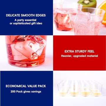 JOLLY CHEF 200 Clear Plastic Cups for Parties