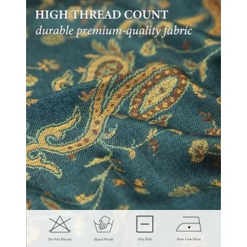 Reversible Paisley Pashmina Shawl in Dark Seagreen