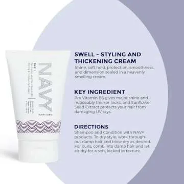NAVY Swell Hair Styling Cream for Voluminous Looks | 4 oz / 118 mL Thickening Cream for Thin, Flat, Fine or Weak Hair of Men & Women