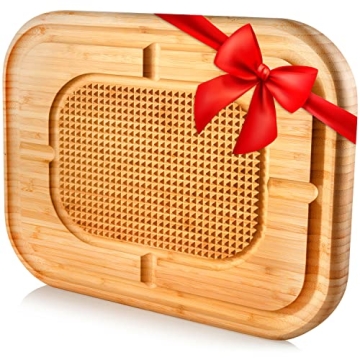 Meat Carving Board - Large Cutting Board with Juice Groove, Meat Cutting Board for Carving & Serving...