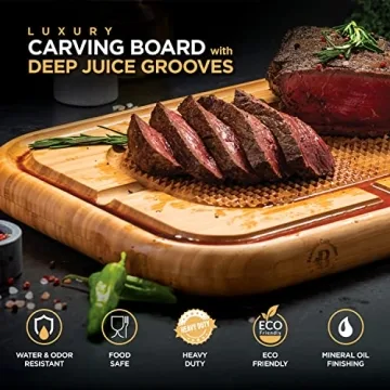 Large Meat Carving Board with Juice Groove for Serving