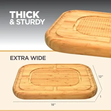 Large Meat Carving Board with Juice Groove for Serving