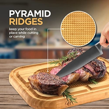 Large Meat Carving Board with Juice Groove for Serving