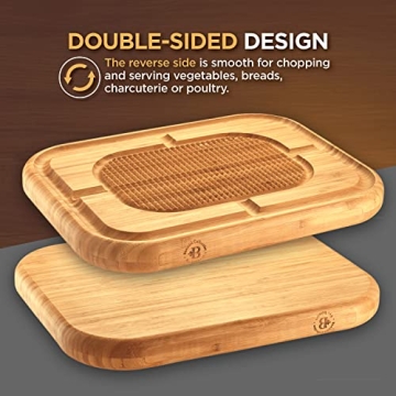 Large Meat Carving Board with Juice Groove for Serving