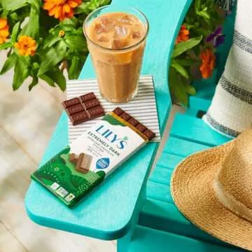 LILY'S Extremely Dark Extra Dark Chocolate Style No Sugar Added, Sweets Bars, 2.8 oz (12 Count)