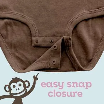 Apericots Super Soft Cotton Blank Plain Comfy Baby Short Sleeve Bodysuit Brown 12 Months