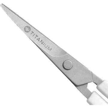 Westcott 4" Embroidery Scissors with Titanium-Bonded Blades for Crafting, Sewing & More (White/Gray)
