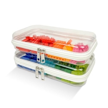 Tidy Pockets 2 Pack Small Clear Hard Shell Zipper Case, Waterproof Zippered Hard Pouch, Transparent ...