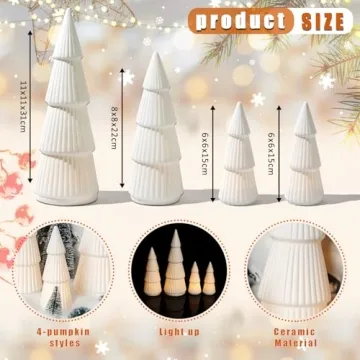 Ceramic Christmas Tree Set with Light for Holiday Elegance