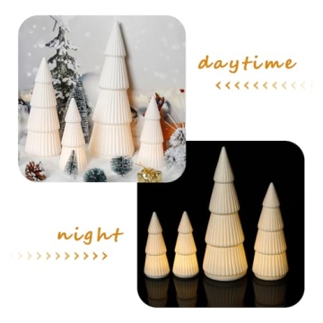 Ceramic Christmas Tree Set with Light for Holiday Elegance