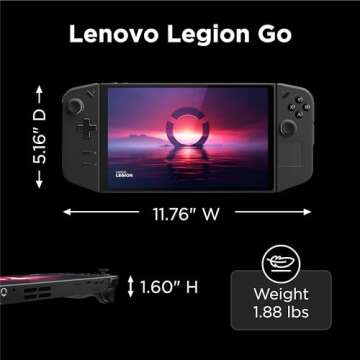 Lenovo Legion Go 8.8" 144Hz WQXGA Handheld Touchscreen Gaming PC AMD Ryzen Z1 Extreme 16GB RAM 512GB SSD Shadow Black, 8APU1