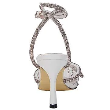 Stylish VETASTE Double Bow Crystal Heels for Weddings
