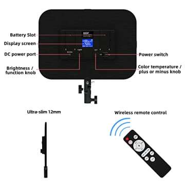 LED Video Lighting Kit 2 Pack, 45W LED Video Light Panel Studio Photography Light with 70.8" Tripod,...